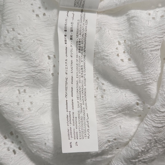 Zara Girls White Eyelet Balloon Short Sleeve Blouse, Size 9 ~ EUC - Picture 9 of 9